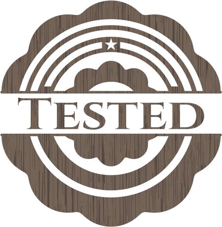 Tested retro wooden emblem
