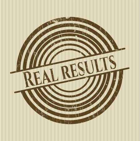 Real results rubber stamp with grunge texture