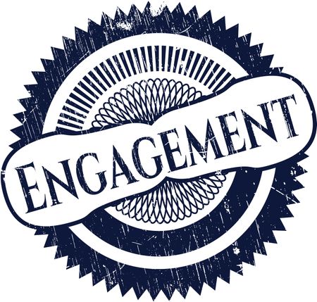 Engagement rubber stamp with grunge texture