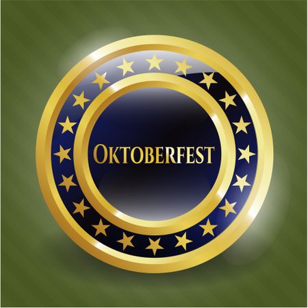 Oktoberfest gold shiny emblem