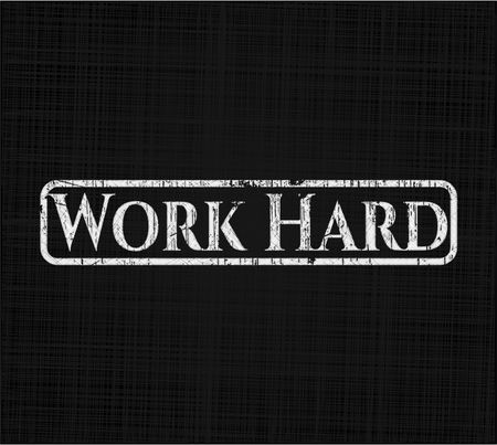 Work Hard chalkboard emblem
