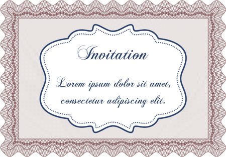 Invitation template. Cordial design. With background. Detailed. 