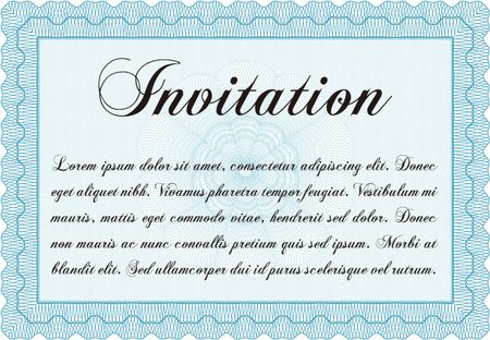 Invitation template. Cordial design. With background. Detailed. 
