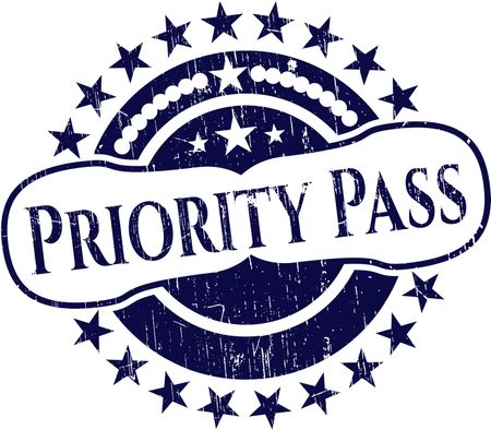 Priority Pass rubber seal with grunge texture