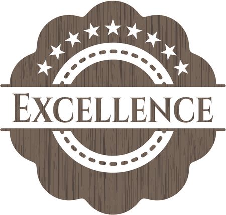 Excellence wooden emblem. Vintage.