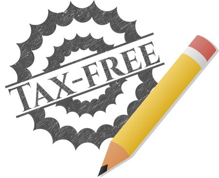 Tax-free emblem with pencil effect