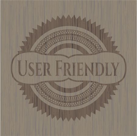 User Friendly retro wooden emblem