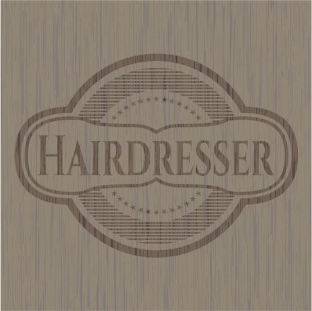 Hairdresser retro wooden emblem