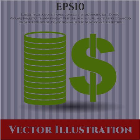 stack of coins icon vector symbol flat eps jpg app
