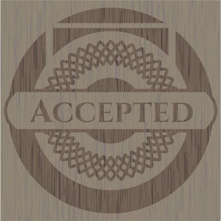 Accepted retro wooden emblem