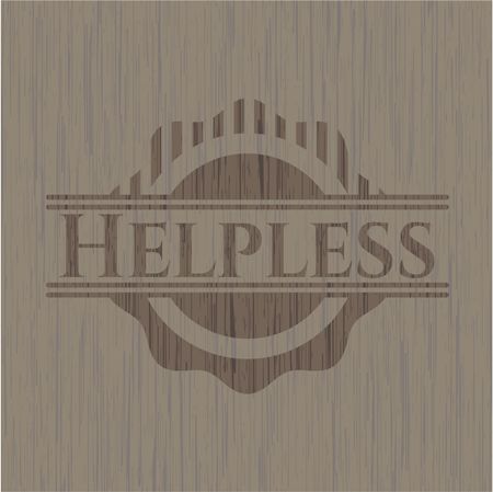 Helpless wooden emblem