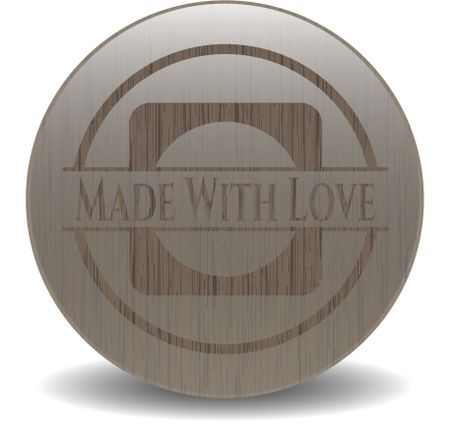 Made With Love wood emblem. Vintage.
