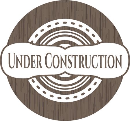 Under Construction retro wooden emblem