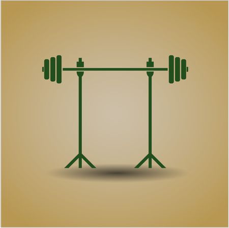 Barbell on Rack vector icon
