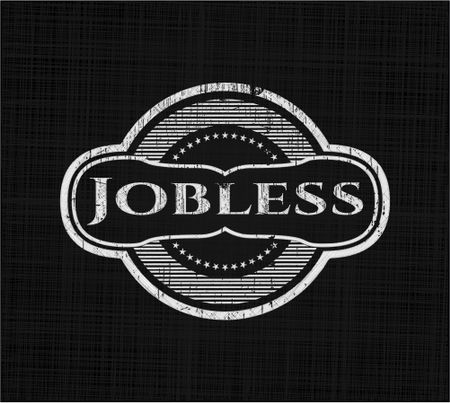 Jobless chalk emblem, retro style, chalk or chalkboard texture