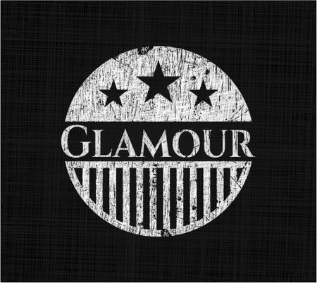 Glamour chalk emblem, retro style, chalk or chalkboard texture
