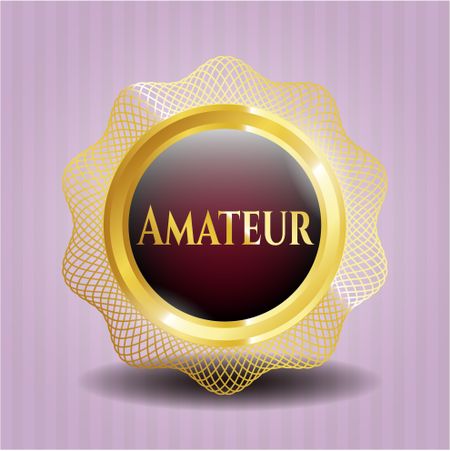 Amateur golden badge or emblem