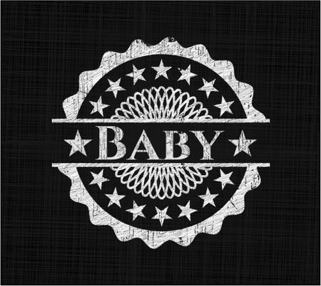 Baby chalk emblem written on a blackboard