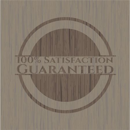 100% Satisfaction Guaranteed vintage wood emblem