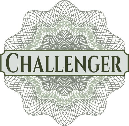 Challenger written inside a money style rosette