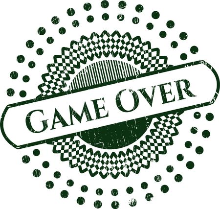 Game Over rubber grunge texture stamp