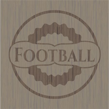 Football retro wood emblem