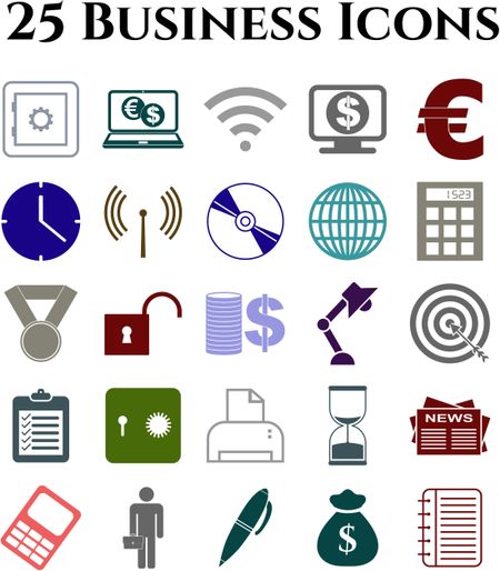 Set of 25 business icons. Set of web Icons.