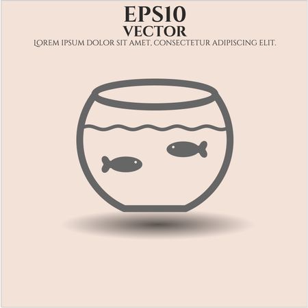 Fishbowl with Fish vector icon