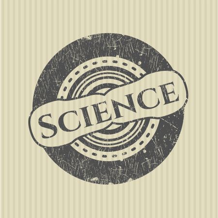 Science grunge stamp