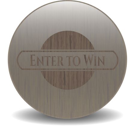 Enter to Win wood icon or emblem