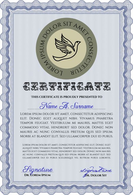 certificate template eps10 jpg of achievement diploma vector illustration design completion