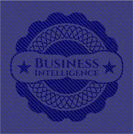 Business Intelligence emblem with jean texture