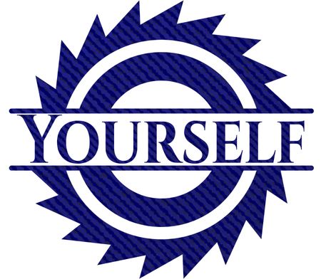 Yourself emblem with jean texture