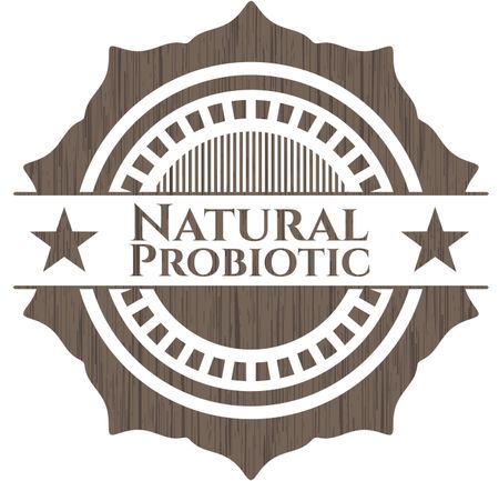 Natural Probiotic wood icon or emblem