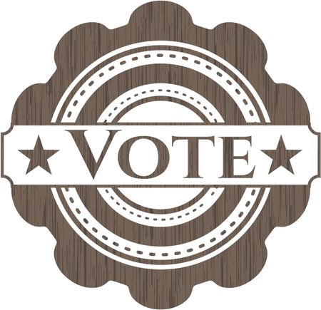 Vote vintage wood emblem