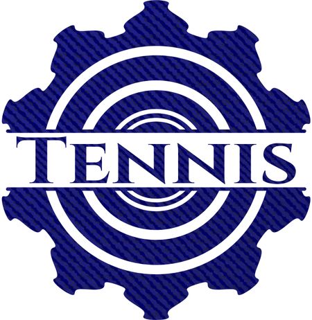 Tennis badge with jean texture