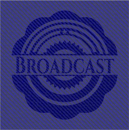Broadcast emblem with denim high quality background
