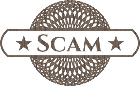 Scam vintage wood emblem