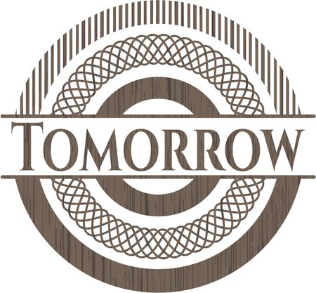 Tomorrow vintage wood emblem