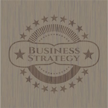 Business Strategy vintage wood emblem