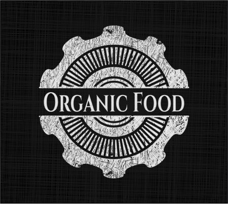Organic Food on blackboard
