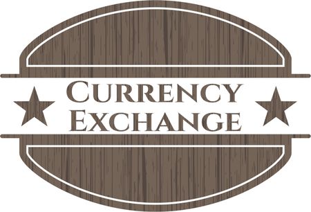 Currency Exchange wood emblem. Vintage.