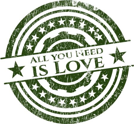 All you Need is Love rubber grunge texture stamp