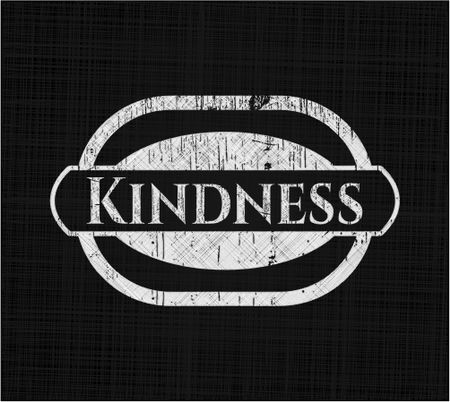 Kindness chalkboard emblem on black board