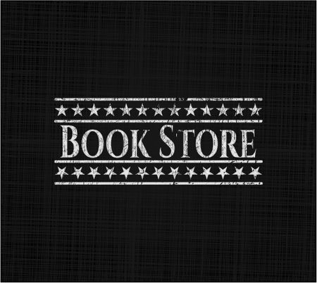 Book Store chalkboard emblem on black board