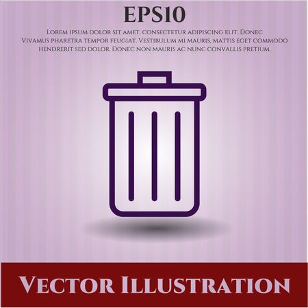 trash can icon vector symbol flat eps jpg app web concept