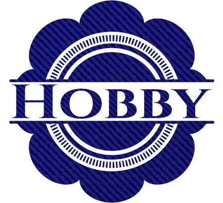 Hobby emblem with denim high quality background