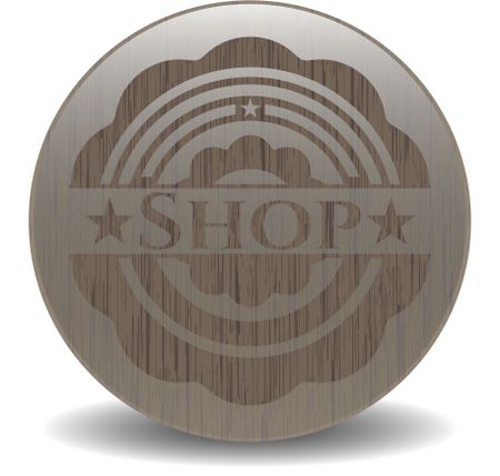 Shop retro wooden emblem