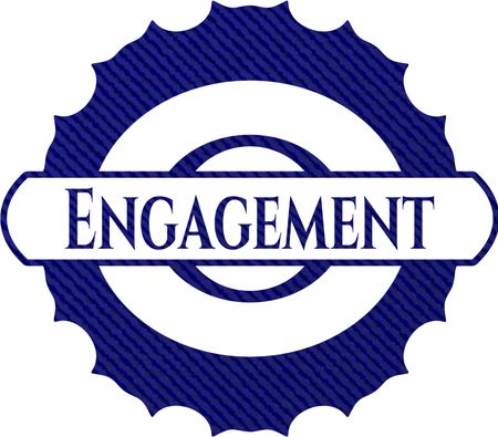 Engagement emblem with denim texture
