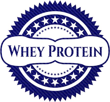 Whey Protein emblem with denim texture